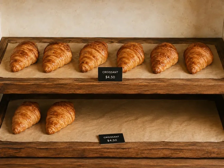 Today photo: bottom row nearly empty - does not match the standard