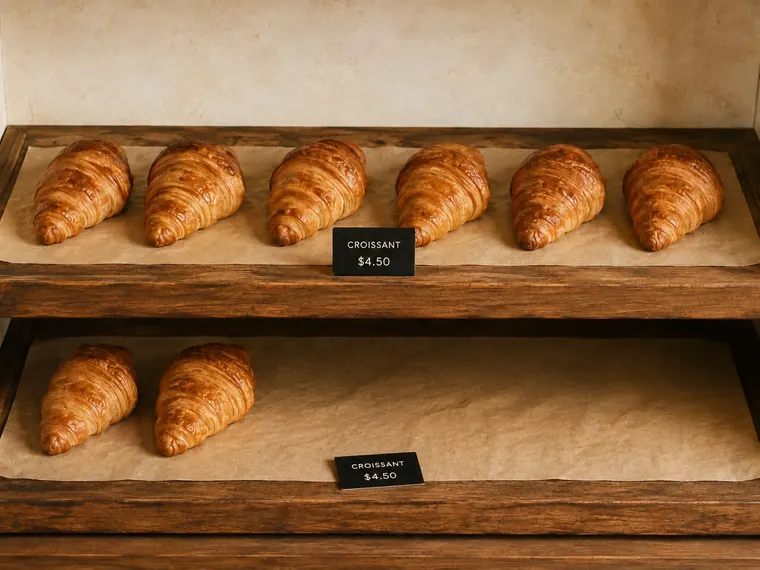 Today photo: bottom row nearly empty - does not match the standard